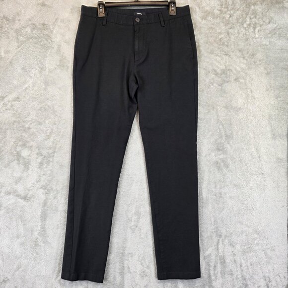 Theory Pants Mens 32 Black Zaine P2 Double Stretch Chino Dress Casual Trousers - Picture 1 of 12